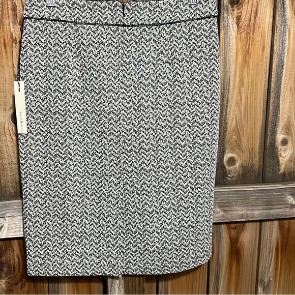 Susan Bristol skirt knit cotton blend black cream pockets 6 NWT FIRM on PRICE - Picture 6 of 7
